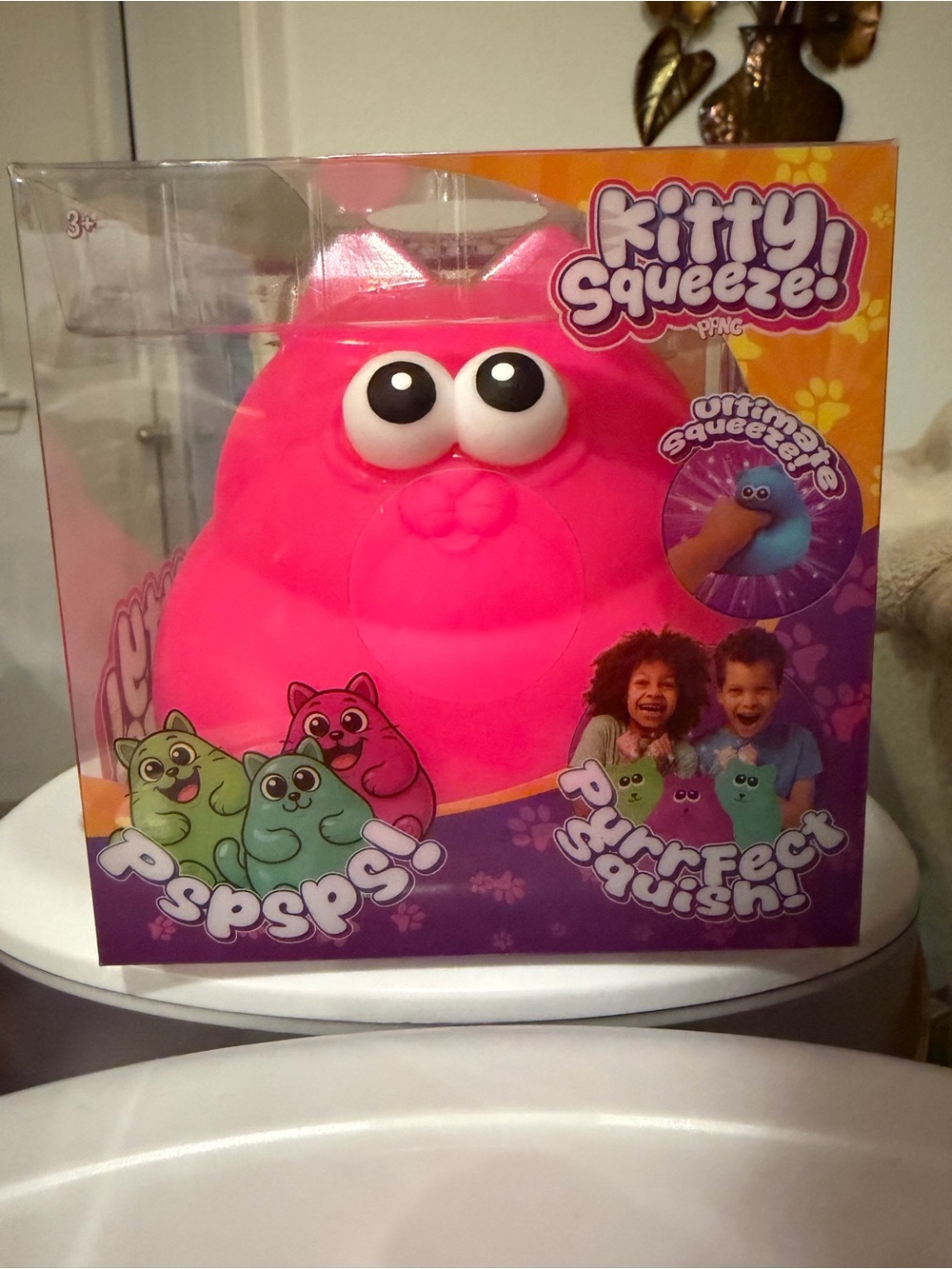 Squeeze Bright Pink Kitty Squeeze Plush